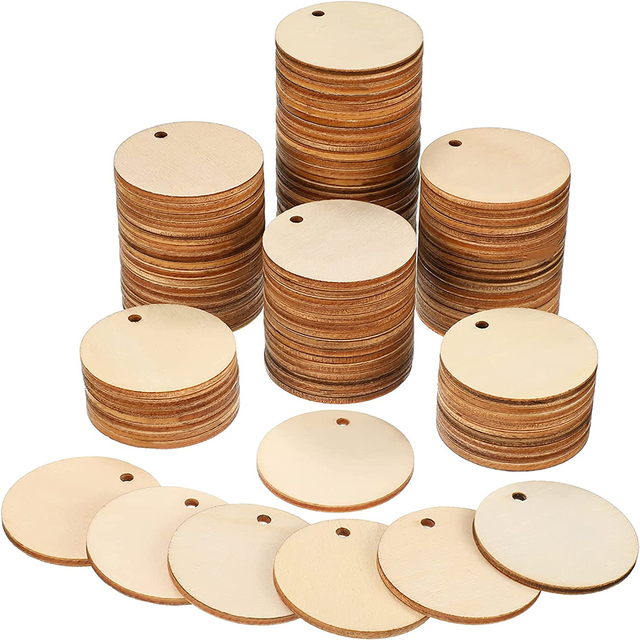 100PCS Unfinished Wooden Circles with Holes Rounds Tags Natural Round Wood  Discs for DIY Crafts Birthday Christmas Home Decor - AliExpress